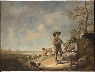 <i>Piping Shepherds</i> Painting by Aelbert Cuyp