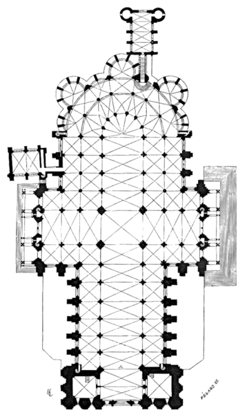 Chartres floorplan (1856) by Eugène Viollet-le-Duc (1814–1879)
