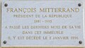 Plaque François Mitterrand, 9 avenue Frédéric-Le-Play, Paris 7.jpg