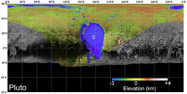 Mapa topogràfic de Plutó, 2017