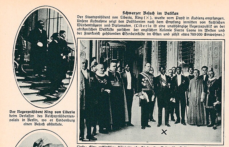 File:President Charles D. B. King of Liberia visits the Vatican 1927.jpg