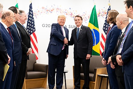 Bolsonaro and Trump at the G20 meeting in 2019