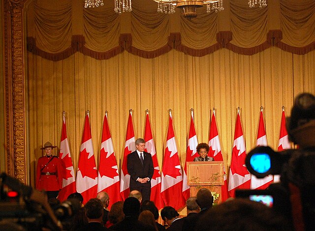 Prime Minister Stephen Harper & Governor General Michaëlle Jean at 2010 Vancouver Winter Olympic Games Heads of State Reception.
