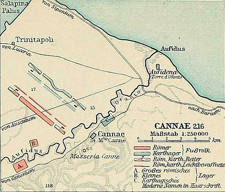 Map of Cannae in aniquity