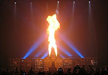 Rammstein are known for their frequent use of pyrotechnics during live performances. Rammstein Nottingham.jpg