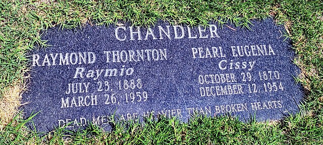 Raymond and Cissy Chandler's tombstone
