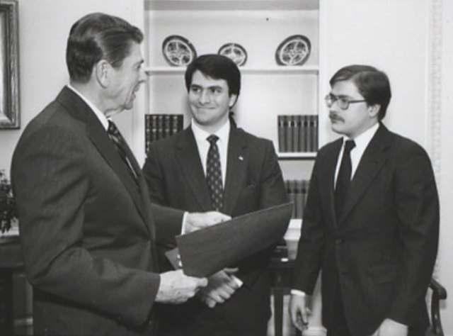 Ronald Reagan meeting with Jack Abramoff and Norquist in connection with the College Republican National Committee in 1981