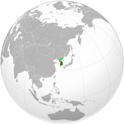 Localização do Coreia do Sul