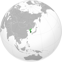 Republic of Korea (orthographic projection)