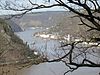 An early spring Rhine River Gorge, viewed from atop Loreley Rock