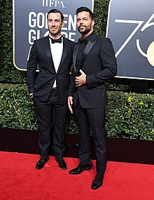 Ricky Martin (rechts) mit seinem Mann Jwan Yosef bei den Golden Globe Awards 2018