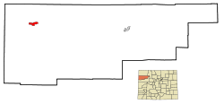 Rio Blanco County Colorado Incorporated and Unincorporated areas Rangely Highlighted.svg
