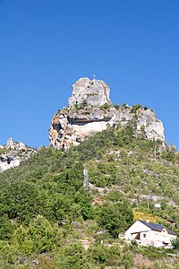 Vyhlídková skála Rocher de Capluc.