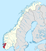 Placering af Rogaland i Norge