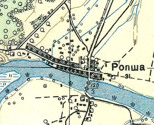 План деревни Ропша. 1938 год