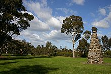 Royal Park from where the expedition departed, a memorial commemorates the event Royal Park Melbourne.jpg