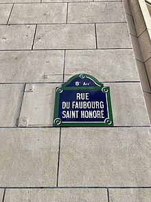 Faubourg Saint Honore in Paris - History