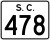 Marqueur temporaire de l'autoroute 478 de la Caroline du Sud