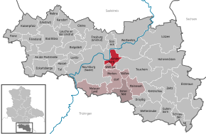 Poziția Schönburg pe harta districtului Burgenlandkreis