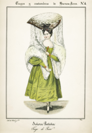 César Hipólito Bacle. Señora porteña. Traje de paseo, c. 1833.