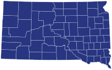 Republican primary results by county.
Donald Trump South Dakota Republican Presidential Caucuses Election Results by County, 2016.svg