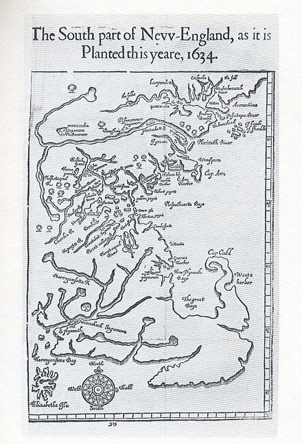Map contained as frontispiece to Wood 1634.