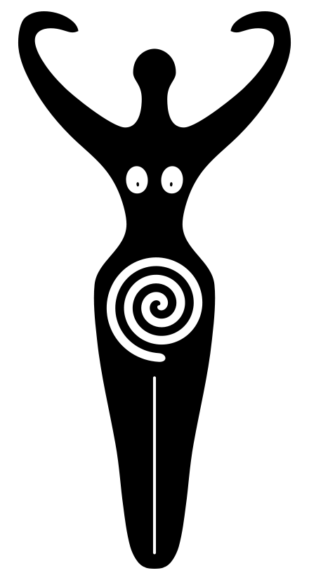 One version of the Spiral Goddess symbol of modern neopaganism