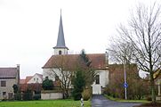 This is a picture of the Bavarian Baudenkmal (cultural heritage monument) with the ID D-6-78-150-3 (Wikidata) Kirche St. Stephan (Kolitzheim), Kolitzheim, Unterfranken, Deutschland