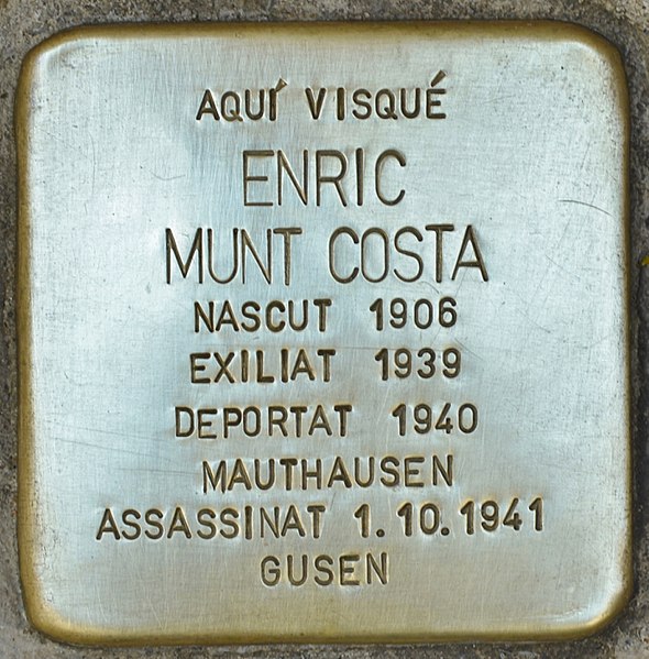 File:Stolperstein für Enric Munt Costa (Manresa).jpg