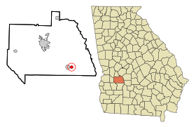 Sumter County Georgia Incorporated and Unincorporated areas De Soto Highlighted.svg