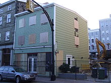 Sweet Basil Building, Halifax, Nova Scotia, Canada. It was the last wooden building on Halifax's Water Street and was typical of the "Sailortown" buildings which served seafarers in Nova Scotia's Age of Sail. Sweet Basil Building.JPG