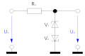 Cặp diode Zener cắt đỉnh tín hiệu xoay chiều