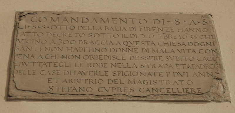 File:Targa signori otto contro il meretricio, ognissanti.JPG