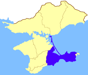 Distrito de Feodosia en el mapa