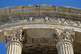 Bucrania with festoons decorating the Temple of Vesta from Tivoli (Italy)