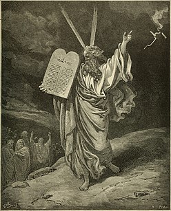 Mosè scende dal Monte Sinai e presenta la Legge al popolo