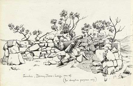 Dummy Long Tom artillery position deployed during the Second Boer War