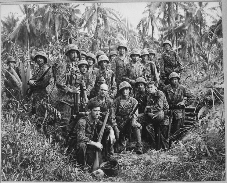 File:These men have earned the bloody reputation of being skillful jungle fighters. They are U.S. Marine Raiders gathered... - NARA - 520643.tif