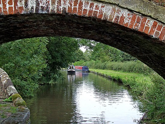 View through Milford Bridge, Staffordshire and Worcestershire Canal, Milford Through Milford Bridge Staffordshire.jpg