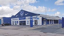 The present Pompey Shop, 16 Anson Road which opened 21 June 2018. Ticket Office and Shop, Fratton Park 2.jpg