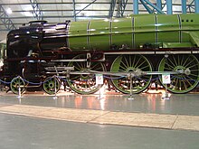 Tornado at the National Railway Museum in its first full livery (LNER Apple Green) Tornado apple green livery - 2008-12-13.jpg