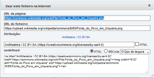 Instruções Wikicommons usar ligação