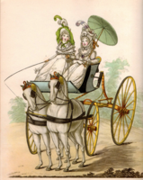 Dvě dámy v kočáru typu faeton, 1794 (Nicolaus Innocentius Wilhelm Clemens van Heideloff (1761–1837)