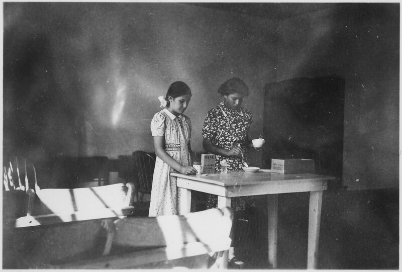 File:Two girls present cooking demonstration - NARA - 285247.tif