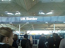 Frontera en el aeropuerto de Stansted.