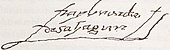 signature de Bernardino de Sahagún