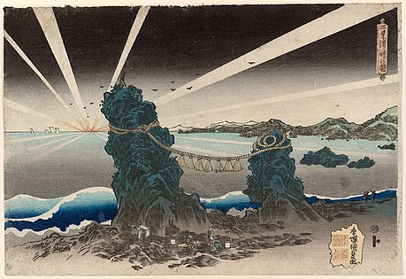 Zora v Futami-ga-ura, Kunisada, c. 1832