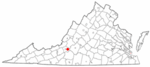 Mapa del estado destacando Roanoke