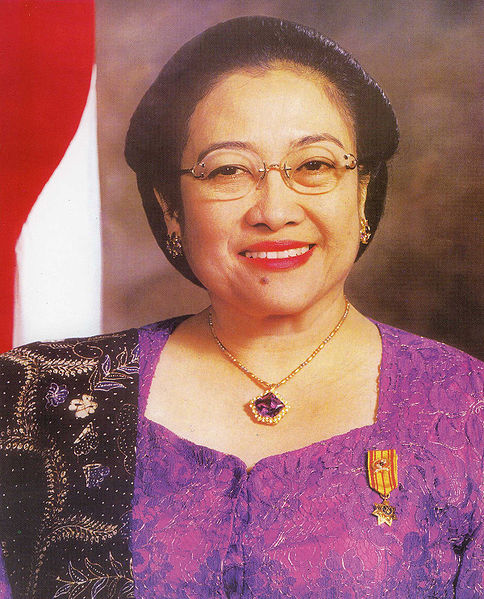 Megawati's official vice-presidential portrait, BRI 2nd Class featured.
