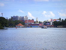 View of Ashtamudi Lake and Downtown Kollam